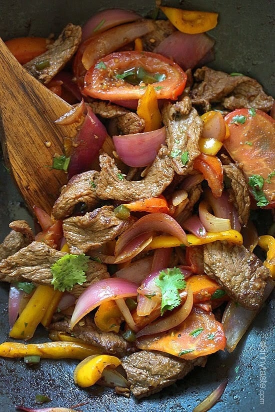 I put a healthier spin on Lomo Saltado (Peruvian Beef Stir Fry) one of my favorite Peruvian dishes!
