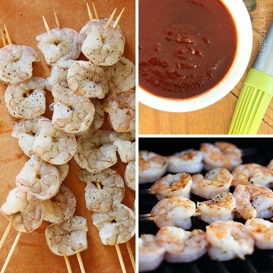 ingredients to make grilled shrimp skewers