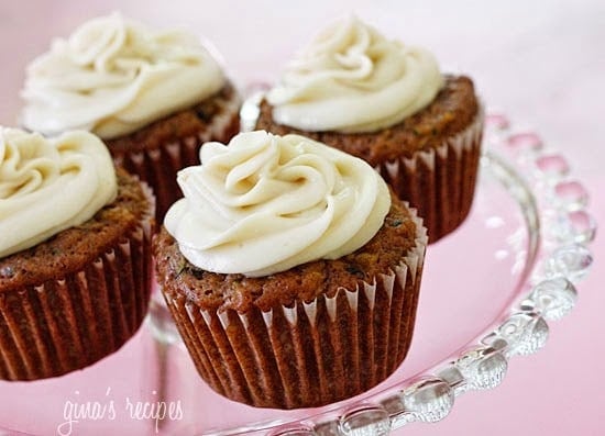 Pineapple Zucchini Cupcakes with Cream Cheese Frosting
