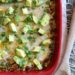 Quinoa Fiesta Enchilada Bake made with quinoa, black beans, corn, cilantro and green chiles topped with a quick homemade enchilada sauce and cheesy goodness!