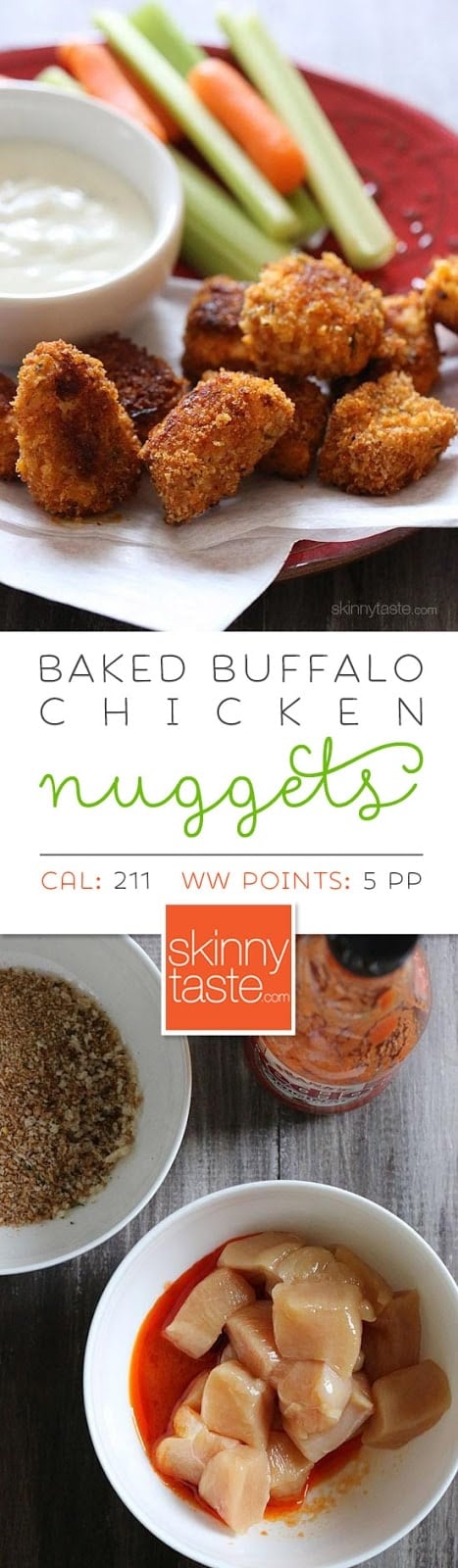 Baked Buffalo Chicken Nuggets – healthy baked chicken nuggets with a touch of heat!