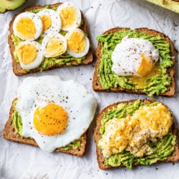 Avocado Toast with Egg 4 Ways