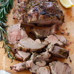 This roasted boneless leg of lamb seasoned with rosemary, lemon juice, dijon mustard and garlic is a succulent Easter delight that truly celebrates Spring.