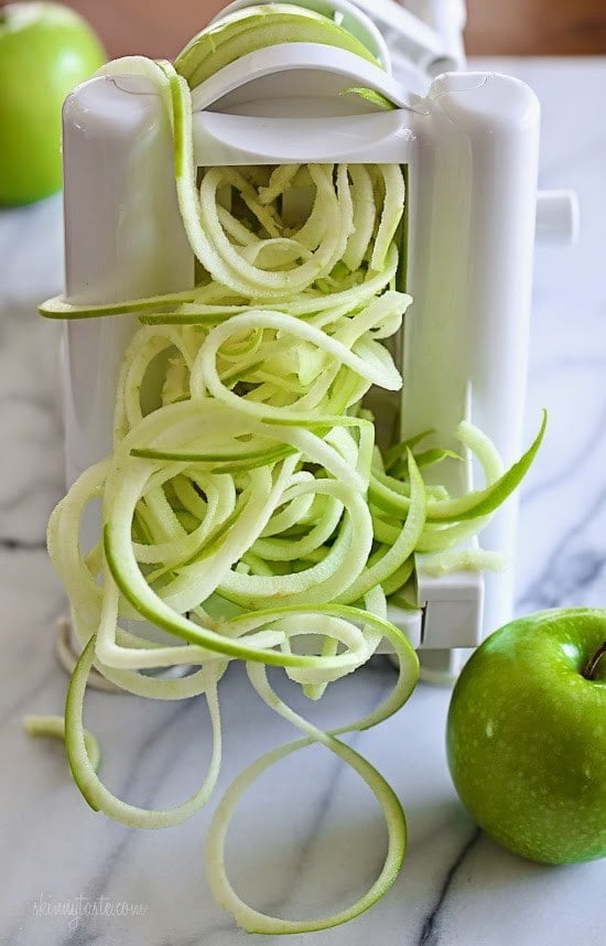 Spiralized Apple and Cabbage Slaw – Yes! You can spiralize apples