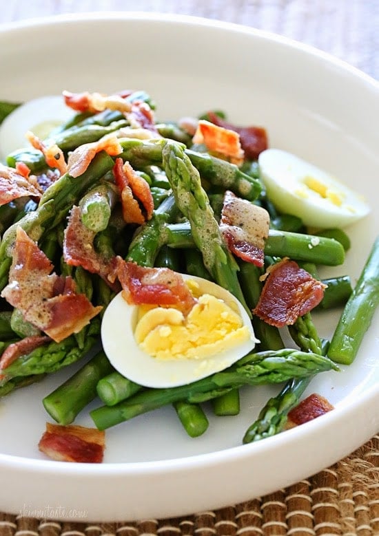 Asparagus Salad with Egg Bacon and Dijon Vinaigrette