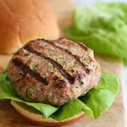 My trick to making the juiciest turkey burgers EVER is by adding grated zucchini! A huge bonus if you want your kids to eat more veggies – they'll never know!
