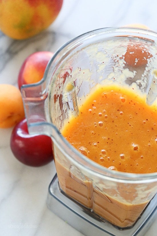 Summer Mango Stone Fruit Smoothie – a dairy-free, gluten-free, vegan smoothie that is simply delicious, made with ripe mango, plums, apricots and peaches or nectarines.