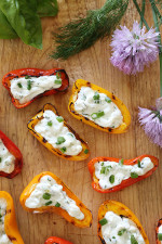 These mini peppers are grilled until slightly charred and filled with an herb cream cheese. A great appetizer to make for the summer!