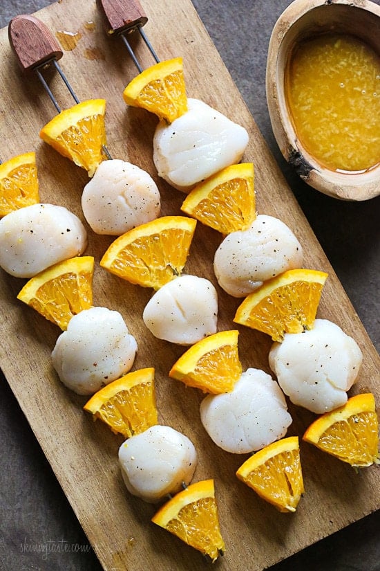 Grilled Scallop and Orange Kebabs with Honey-Ginger Glaze – 5 ingredients, ready in 15 minutes!