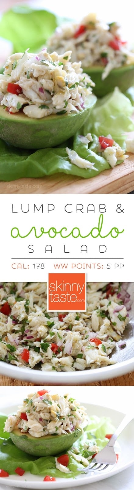 Avocado and Lump Crab Salad – avocado stuffed with a light, lump crab meat – the perfect summer low-carb salad! #glutenfree #whole30 #paleo #lowcarb