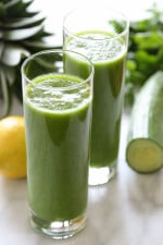 Cucumber, Parsley, Pineapple and Lemon Smoothie is great for alleviating inflammation, asthma and airborne allergies.