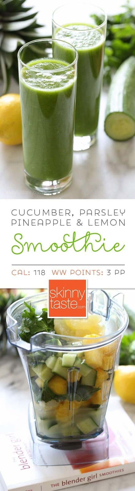 Cucumber, Parsley, Pineapple and Lemon Smoothie – not just delicious, it's also dairy-free, paleo and vegan