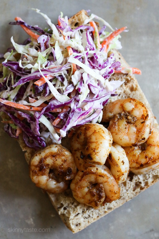 Slimmed Down Shrimp Po’ Boy – a quick, slimmed down version of the popular Louisiana style sandwich.