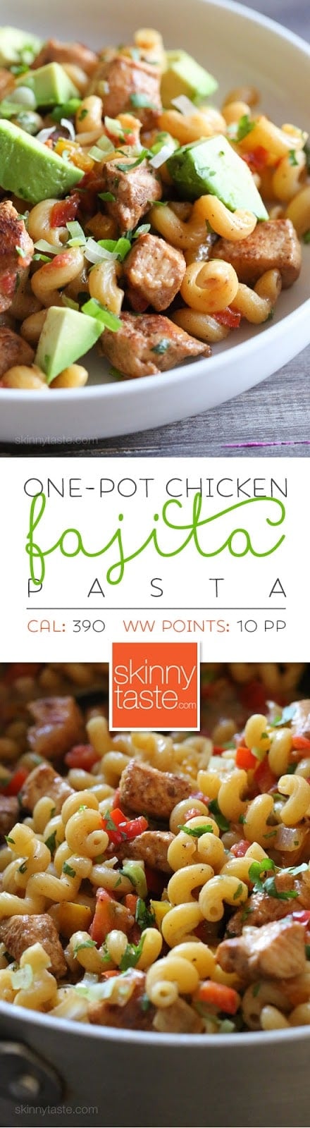 One-Pot Chicken Fajita Pasta – an easy Mexican inspired pasta dish!