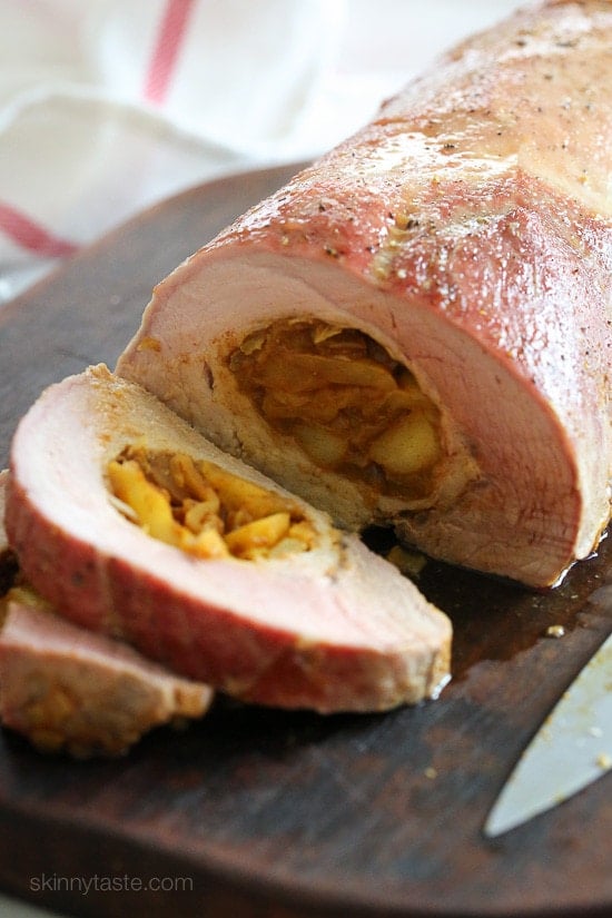 Apple-Stuffed Pork Loin with Moroccan Spices