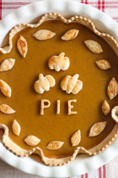 A Thanksgiving dessert table is never complete without the pumpkin pie. This pumpkin pie recipe is quick and easy, made with refrigerated pie crust rolled out thinner, to lighten it up.