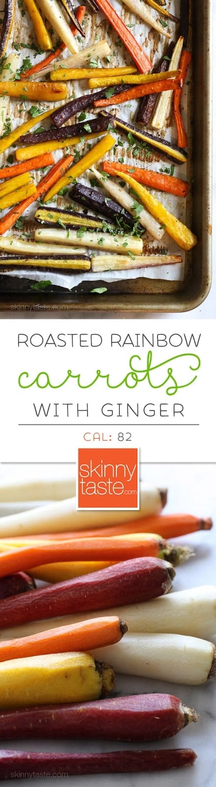 Roasted Rainbow Carrots with Ginger
