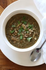 Chicken and lentil soup made in the Instant Pot (pressure cooker) – a healthy, nourishing meal that will fill you up and make plenty of servings so you can have leftovers for lunch or freeze the rest!
