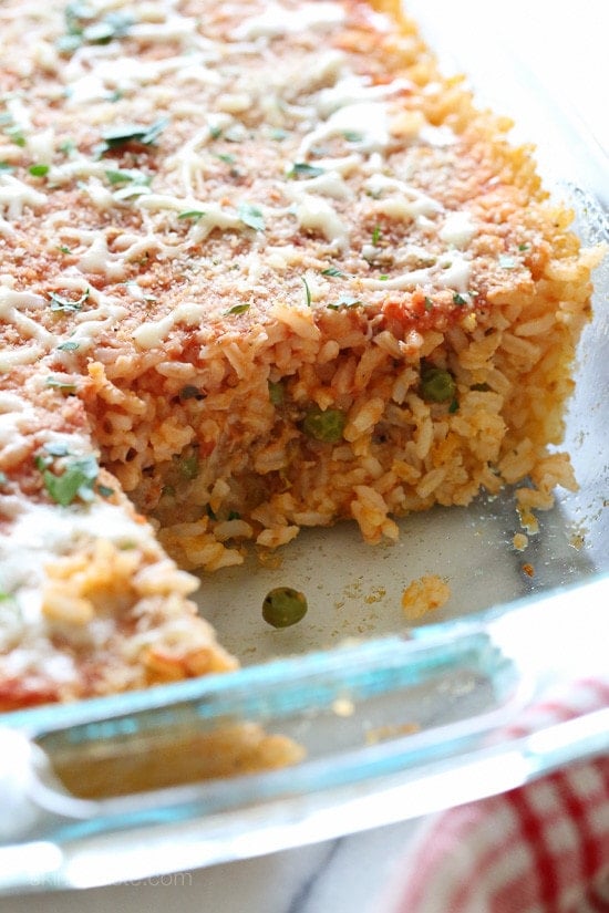 This Sicilian Rice Ball Casserole takes one of my favorite appetizers (arancini) and turns it into a weeknight meal. Freezes well for make ahead meals and it's also great for potlucks.