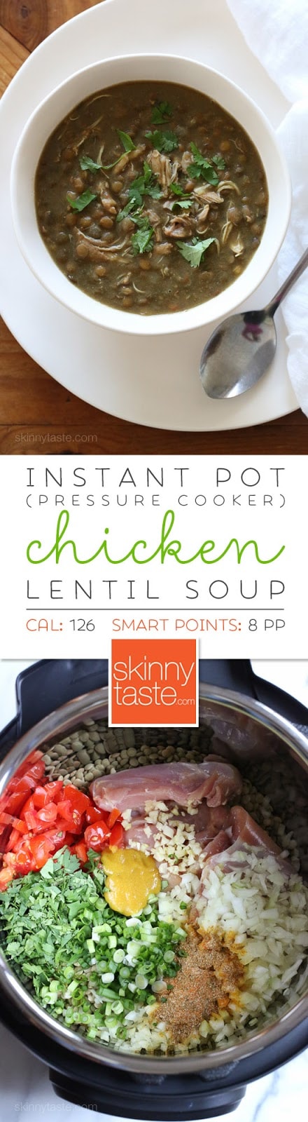 Instant Pot (Pressure Cooker) Chicken and Lentil Soup – This delicious soup is quick, and leftovers are freezer-friendly!