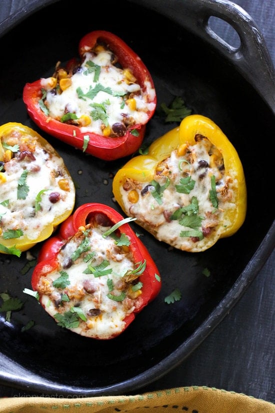 Chicken Taco Chili Stuffed Peppers