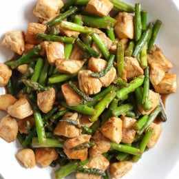 Spring is in the air and asparagus is season, which means I'll be eating this Teriyaki Chicken and Asparagus Stir-Fry as often as I can, it's one of my Spring favorites!