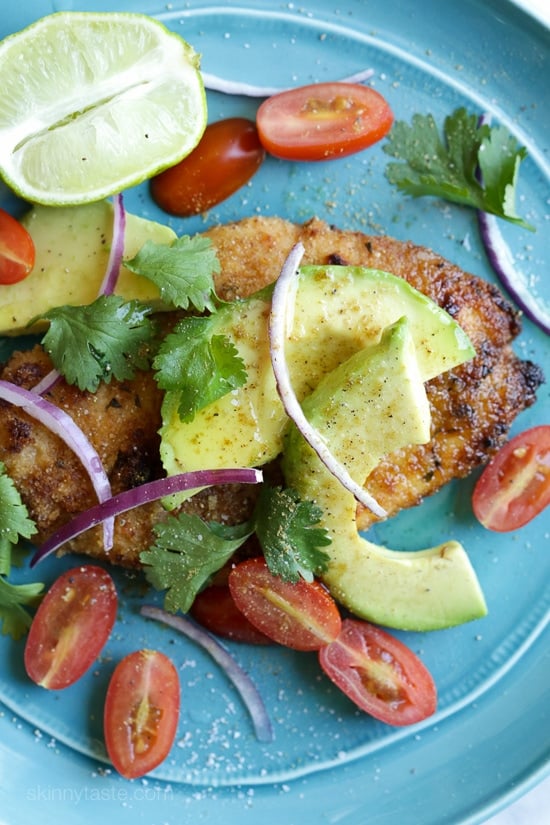Baked Chicken Cutlets with Deconstructed Guacamole