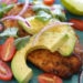 Breaded chicken cutlets topped with everything I normally add to my guacamole – sliced avocado, tomatoes, cilantro, red onion and lime juice. 7 Smart Points • 286 calories