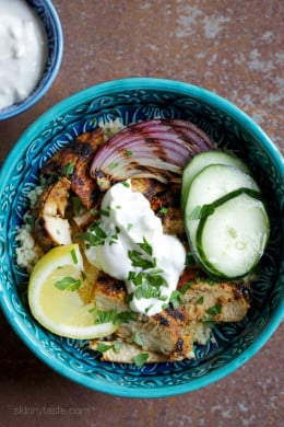 Shawarma-Spiced Grilled Chicken with Garlic Yogurt – an easy, grilled chicken version of the classic Turkish street food which is usually cooked on a rotating spit.