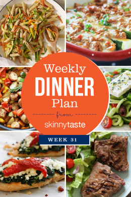 A healthy dinner plan for the week.