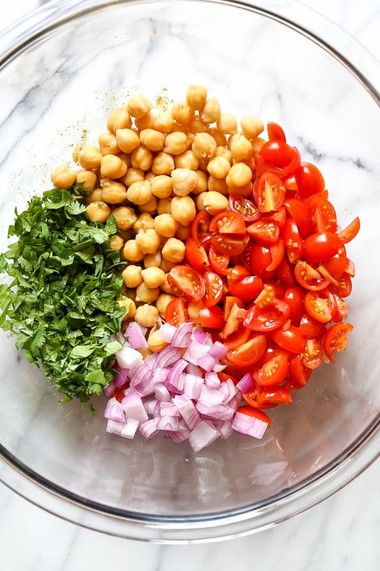 Chickpea Salad in a bowl.