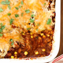 Zucchini and corn enchilada casserole