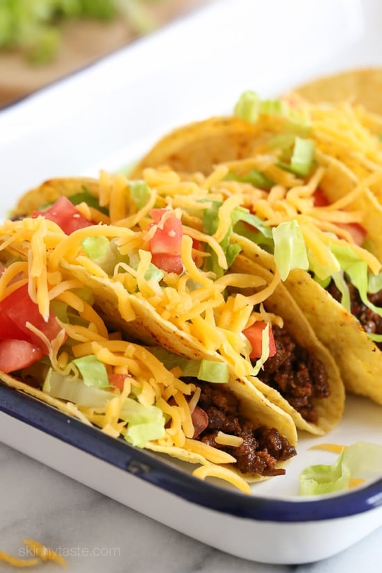 Taco night happens once a week in my house, these are the BEST ground beef tacos made from scratch! This taco recipe is also great with ground turkey!