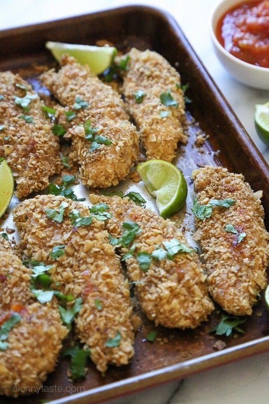Tortilla Encrusted Chicken Tenders Skinnytaste