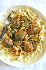 This healthy Turkey Meatball Stroganoff is a dish the whole family will love, which can be made in the Instant Pot, Slow Cooker or on the stove!