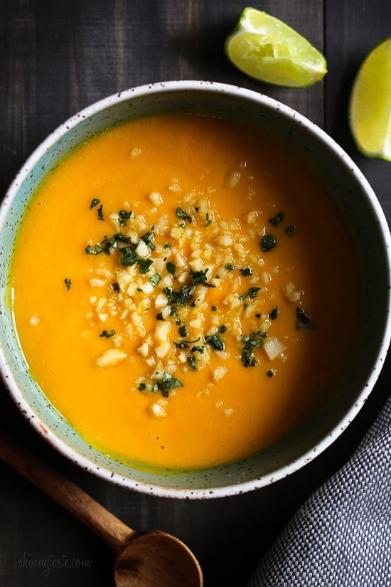 Turmeric Roasted Candy Potato Soup (Vegan and Dairy-Free)