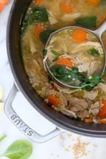 Chicken Soup with Acini di Pepe and Spinach