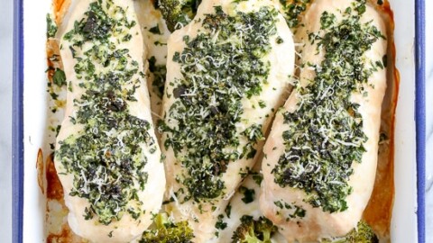One Pan Parmesan-Crusted Chicken with Broccoli is so easy and tasty – and the best part, made all on one sheet pan which means easy clean up!