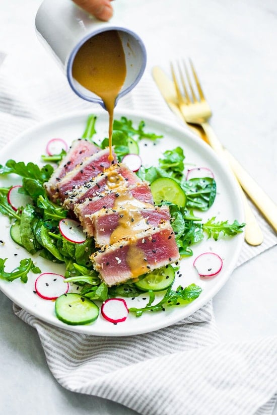 Seared Tuna Salad with Wasabi Butter Sauce Image
