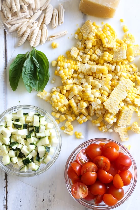 Summer Cavatelli with Corn, Tomatoes and Zucchini