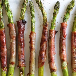 These 3-ingredient Prosciutto Wrapped Asparagus make a delicious side dish or a great addition to your charcuterie platter!