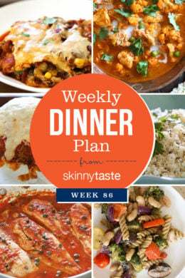 Skinnytaste Dinner Plan (Week 86). I am traveling abroad this week for a family wedding, but I made sure you leave you with a plan before I go! Hope everyone enjoys!