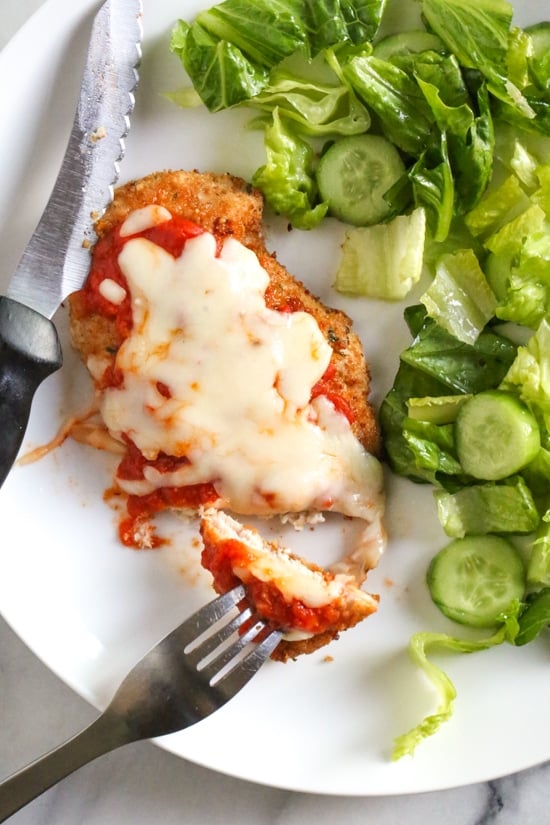 Chicken Parmesan comes out great in the Air Fryer, no need to use so much oil!