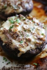 It doesn't get much better than a low-carb, Philly Cheesesteak Stuffed in a Portobello Mushroom! Steak and mushrooms work so well together, so why not make stuff them with this cheesy deliciousness!