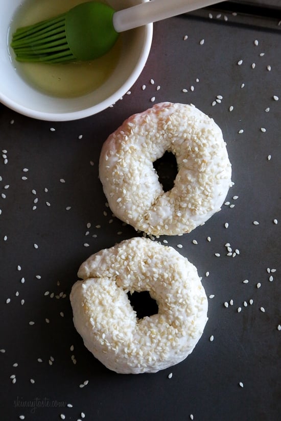This easy homemade bagel recipe is made from scratch with just four (5) ingredients – flour, Greek yogurt, egg white, baking powder and salt! No yeast, no boiling, no fancy mixer. Bake them in the oven or in the air-fryer!