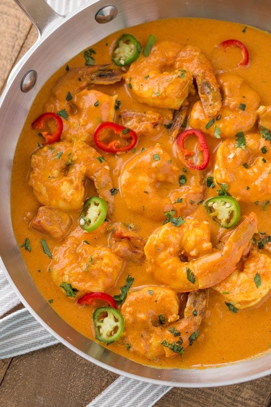 Indian Shrimp Curry in Pan