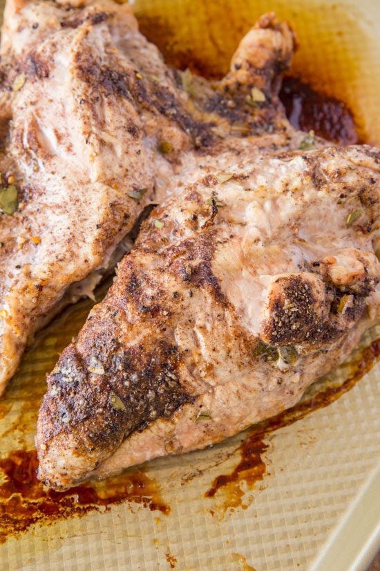 Roasted Turkey Breast on Baking Sheet