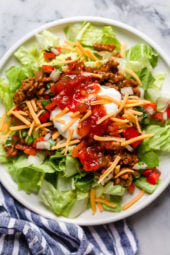 salad with taco meat