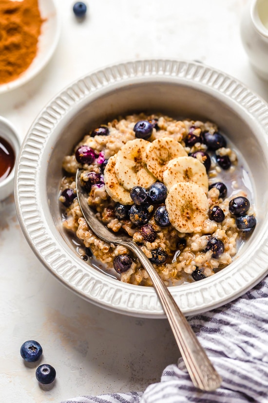 A warm and heart healthy breakfast, making Steel Cut Oats in the Instant Pot is so much faster than making them on the stove! 