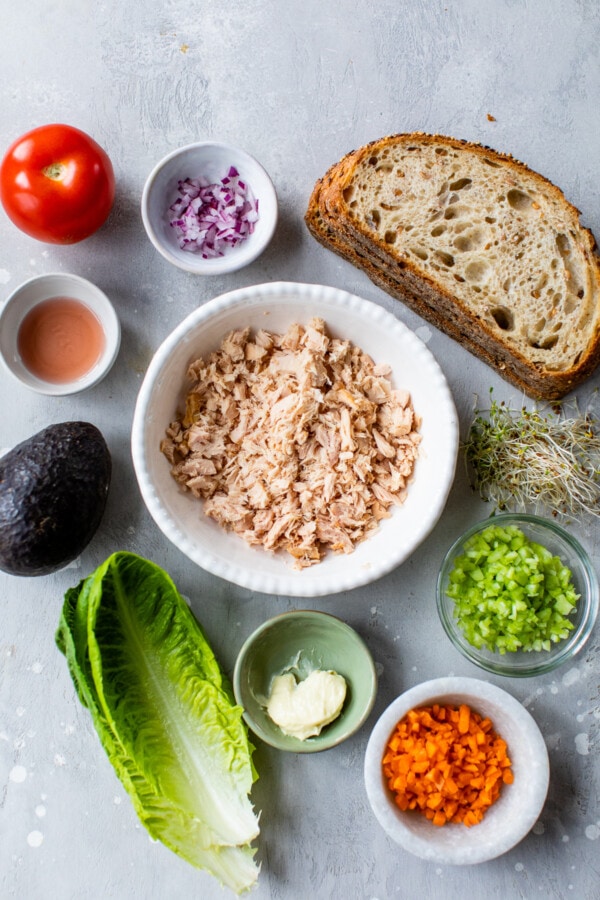 Open Faced Tuna Sandwich with Avocado